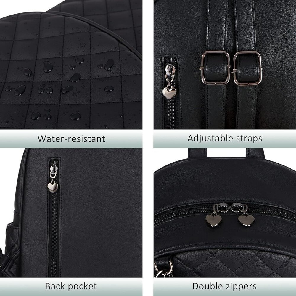 Mini Leather Backpack Small Purse for Women Travel Fashion Cute Tassel - Picture 5 of 6